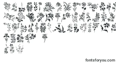  HFF Floral Stencil font